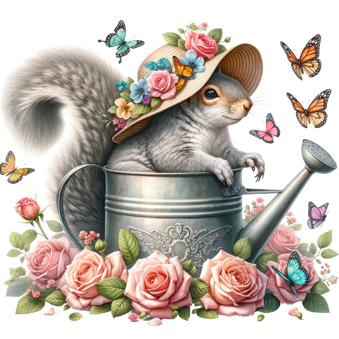 Squirrel Water Bottle - Full Round Drill Diamond Painting 40*40CM