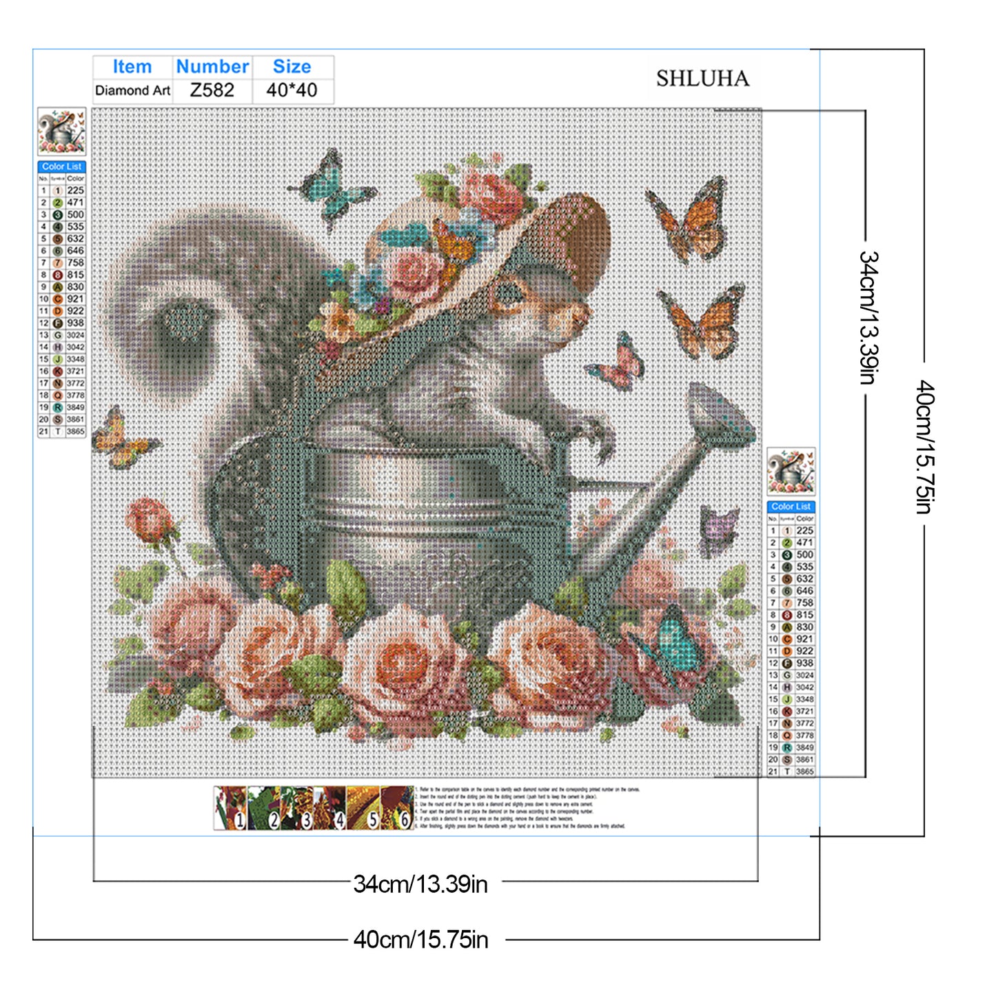 Squirrel Water Bottle - Full Round Drill Diamond Painting 40*40CM