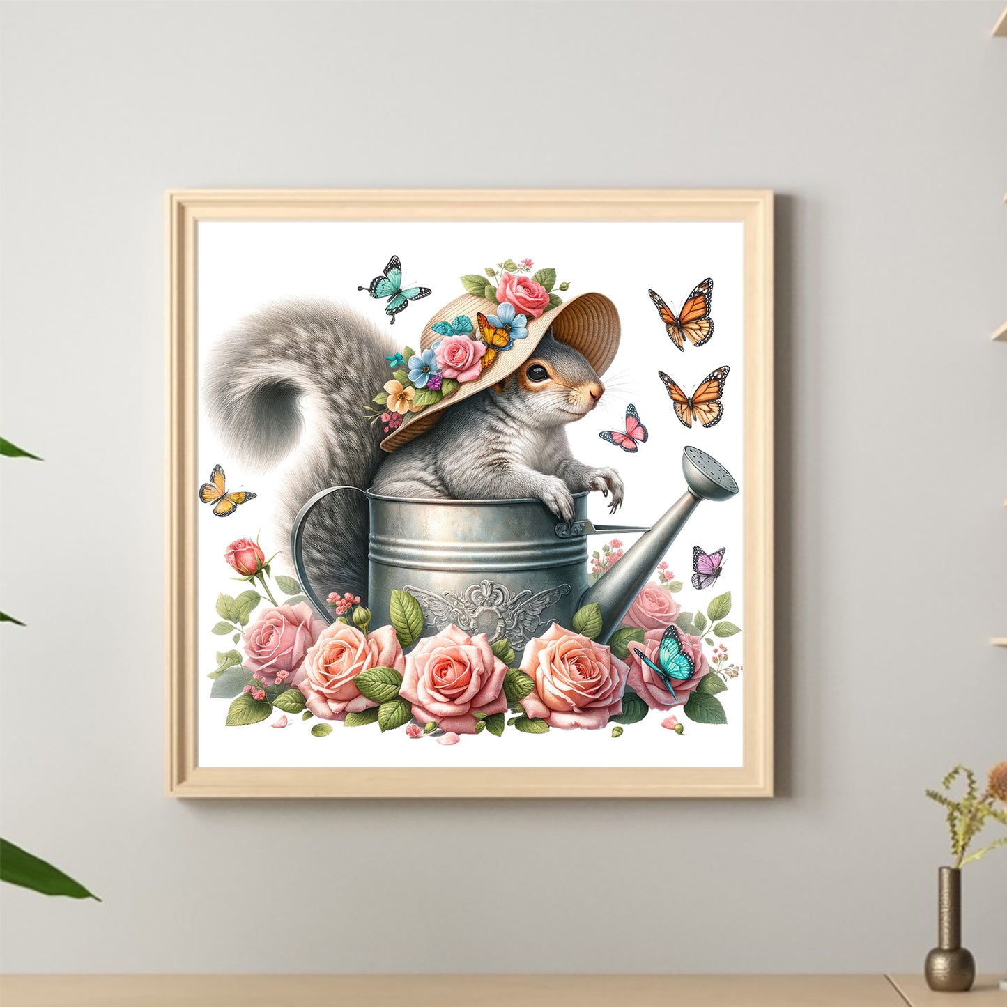 Squirrel Water Bottle - Full Round Drill Diamond Painting 40*40CM