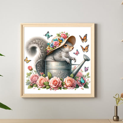 Squirrel Water Bottle - Full Round Drill Diamond Painting 40*40CM