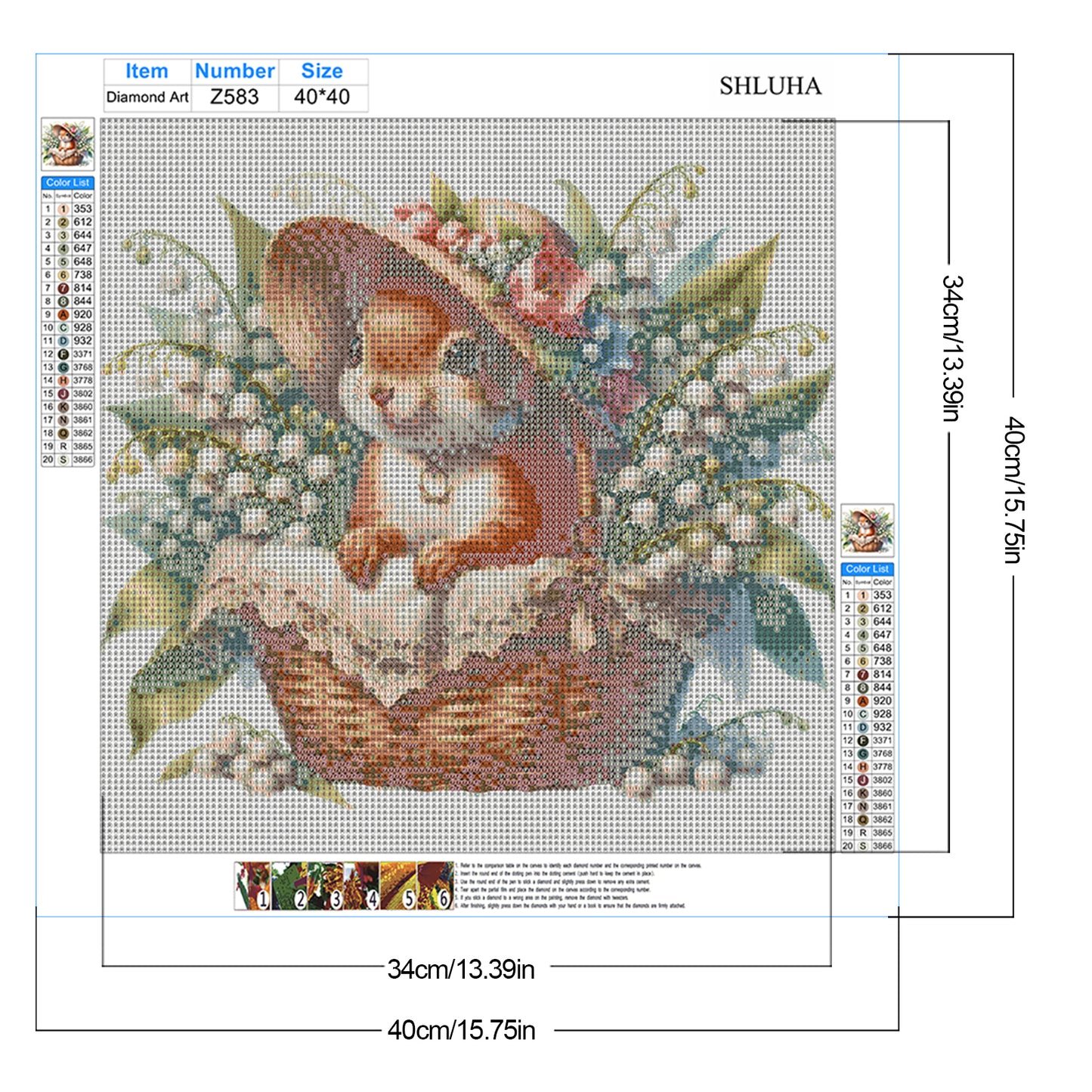 Squirrel And Lily Of The Valley - Full Round Drill Diamond Painting 40*40CM