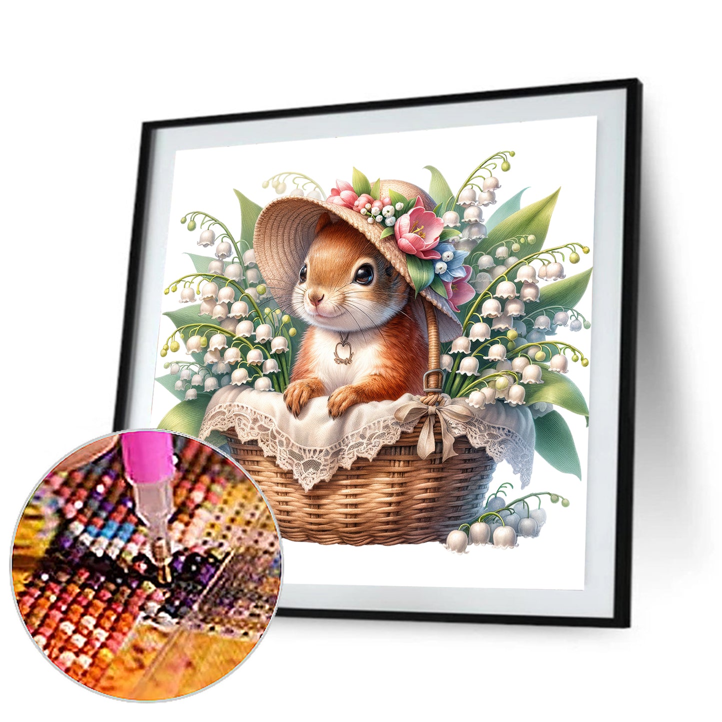 Squirrel And Lily Of The Valley - Full Round Drill Diamond Painting 40*40CM