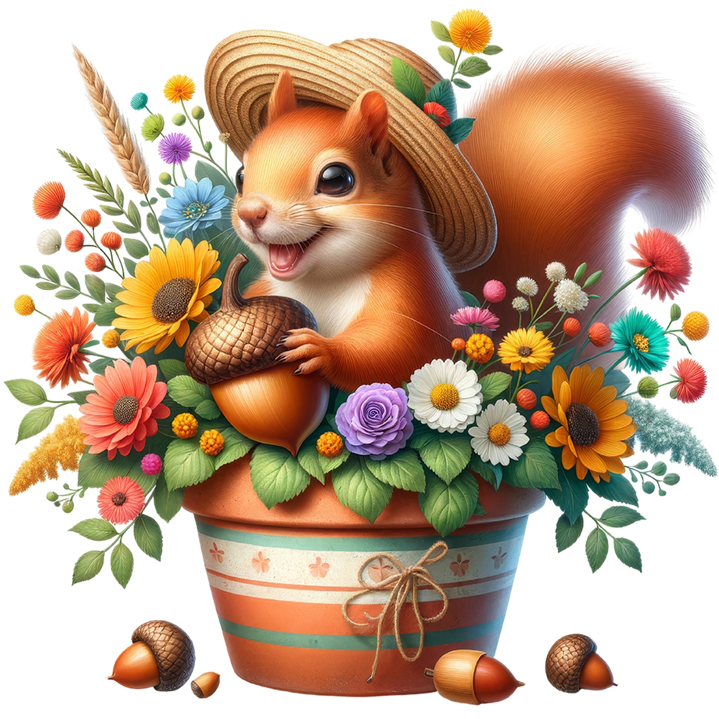 Squirrel - Full Round Drill Diamond Painting 40*40CM