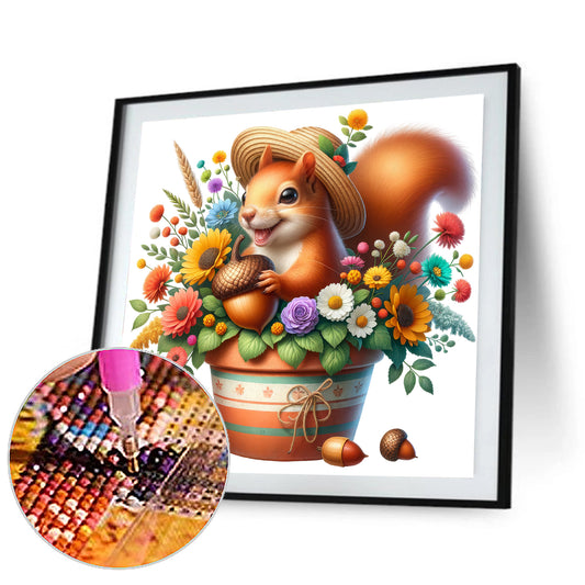 Squirrel - Full Round Drill Diamond Painting 40*40CM