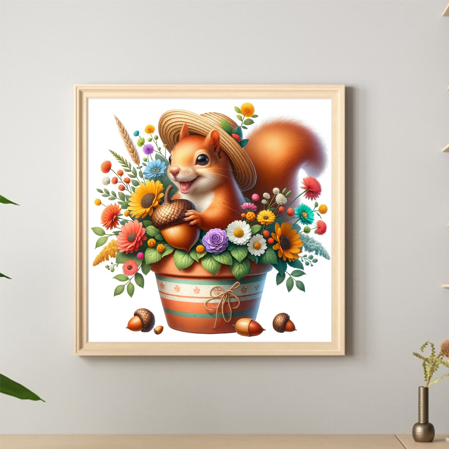 Squirrel - Full Round Drill Diamond Painting 40*40CM