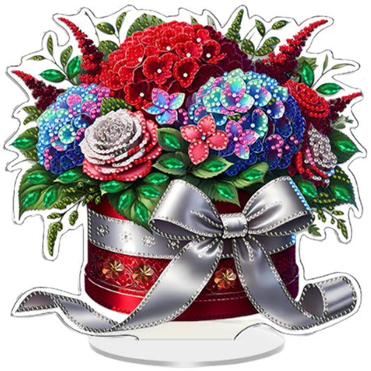 Bouquet DIY 2D Flat Acrylic Diamond Painting Tabletop Ornament for Home Decor