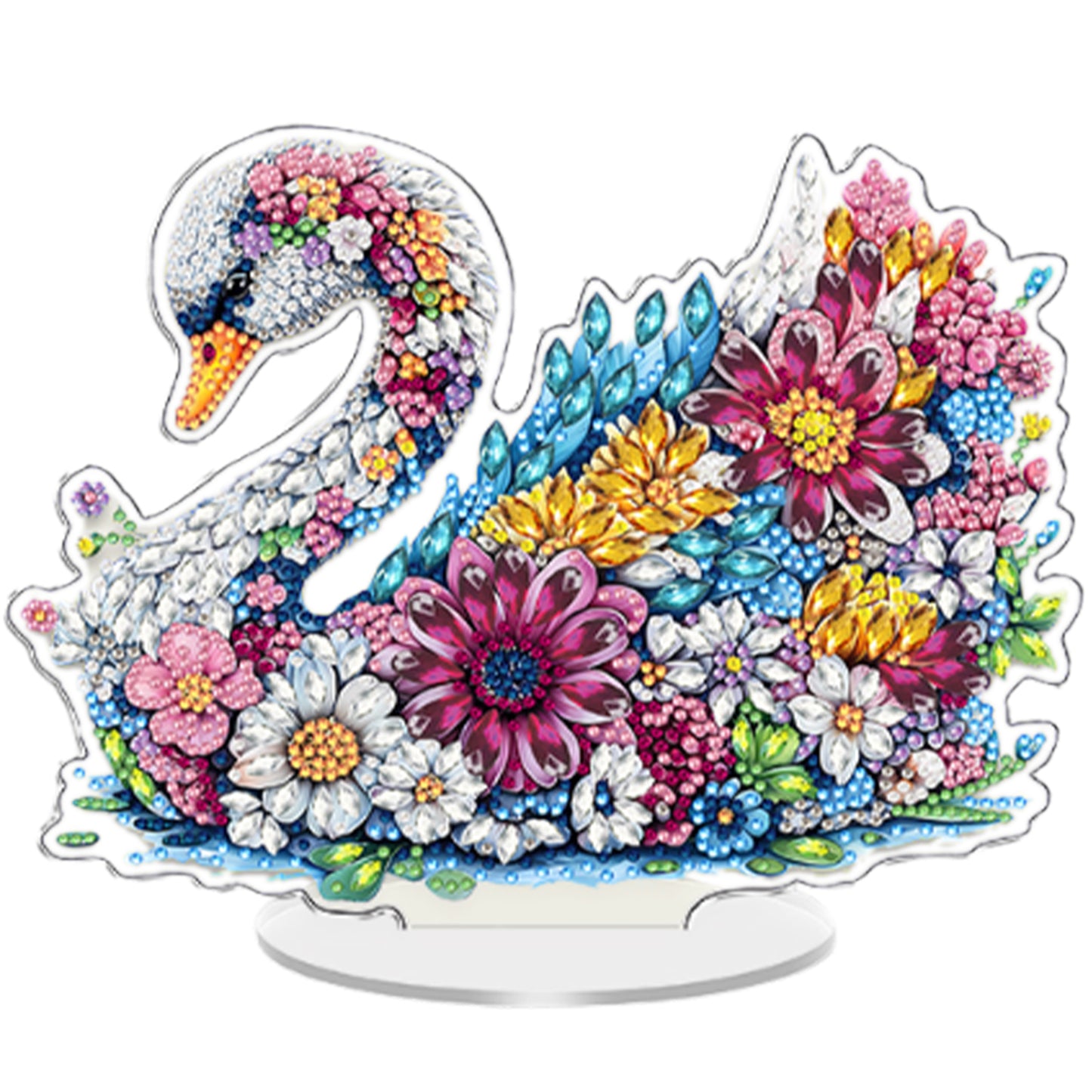 Swan DIY 2D Flat Acrylic Diamond Painting Tabletop Ornament for Home Decor Gift