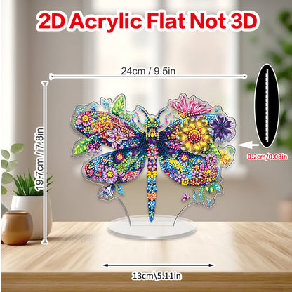 Dragonfly DIY 2D Flat Acrylic Diamond Painting Tabletop Ornament for Home Decor