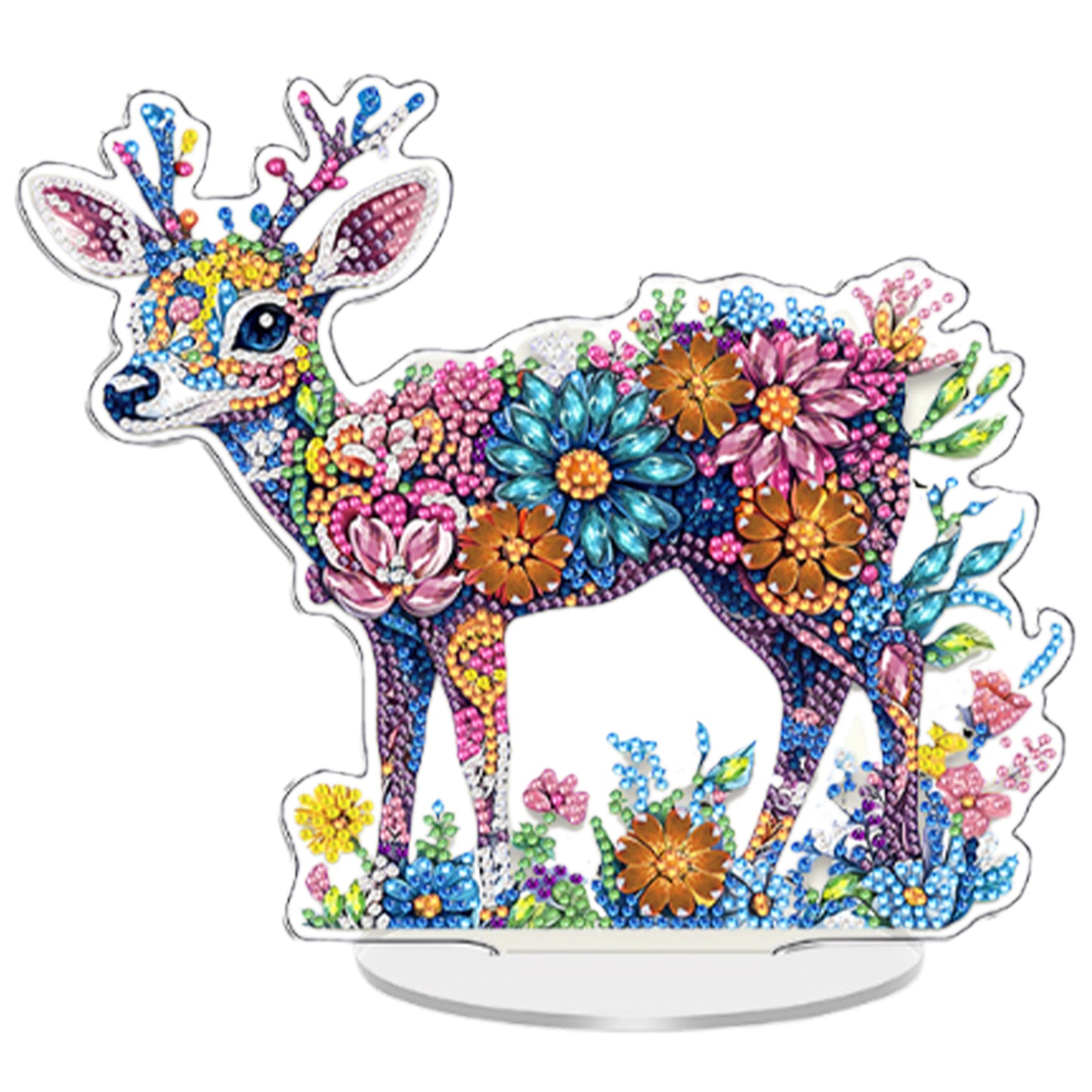 Deer DIY 2D Flat Acrylic Diamond Painting Tabletop Ornament for Home Decor Gift