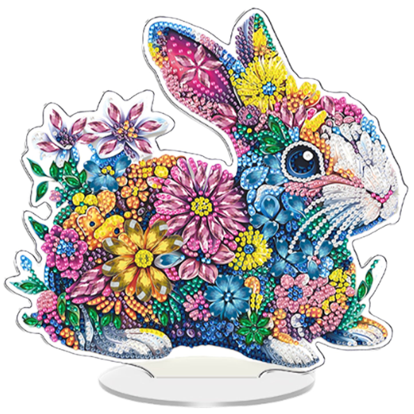 Rabbit DIY 2D Flat Acrylic Diamond Painting Tabletop Ornament for Home Decor