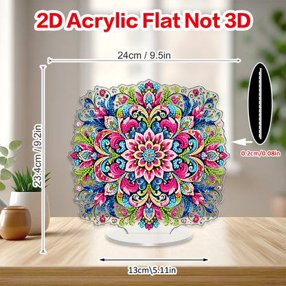 Mandala DIY 2D Flat Acrylic Diamond Painting Tabletop Ornament Kit Home Decor
