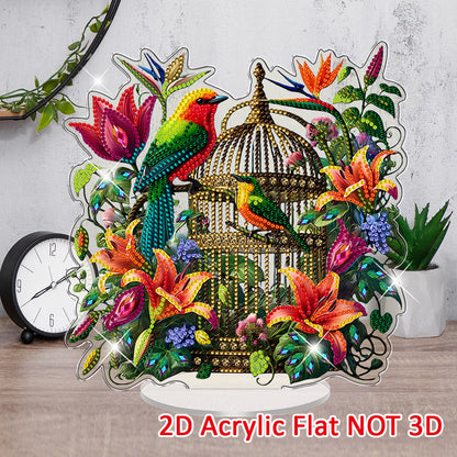 Birdcage DIY 2D Flat Acrylic Diamond Painting Tabletop Ornament Kit Home Decor