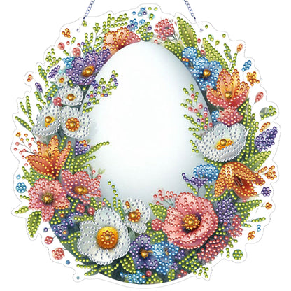 Flower Egg 2D Flat Acrylic DIY Diamond Painting Pendant Kits Home Wall Decor