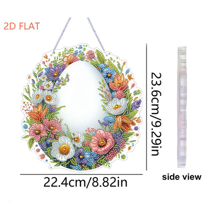 Flower Egg 2D Flat Acrylic DIY Diamond Painting Pendant Kits Home Wall Decor