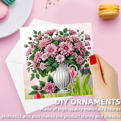 12 Packs Vase DIY Diamond Painting Greeting Card Kit for Adults Holiday Gifts