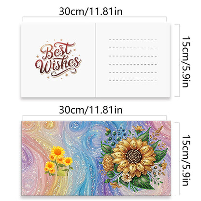 12 Packs Sunflower DIY Diamond Painting Greeting Card Kit for Adults Gifts