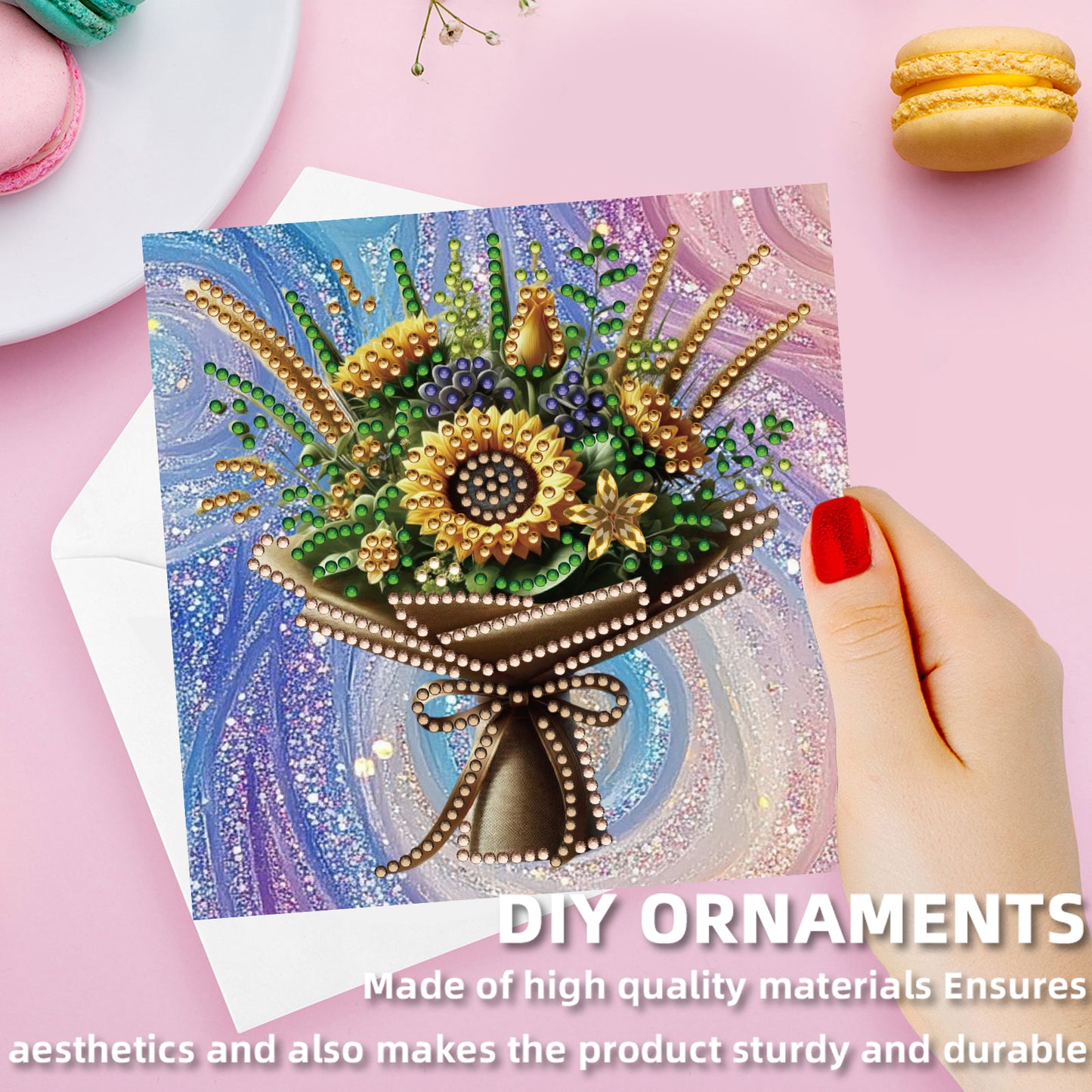 12 Packs Sunflower DIY Diamond Painting Greeting Card Kit for Adults Gifts