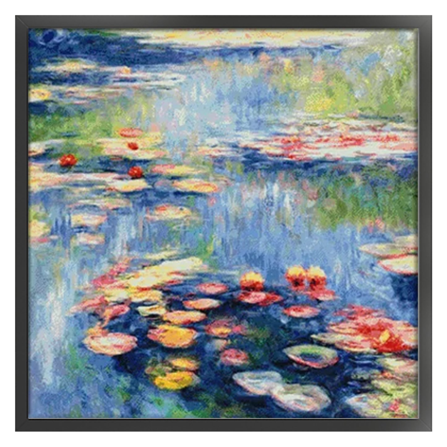 Monet'S Water Lilies - 14CT Stamped Cross Stitch 74*74CM (Egyptian cotton)(Xiaobai)