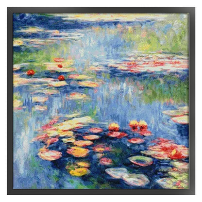 Monet'S Water Lilies - 14CT Stamped Cross Stitch 74*74CM (Egyptian cotton)(Xiaobai)