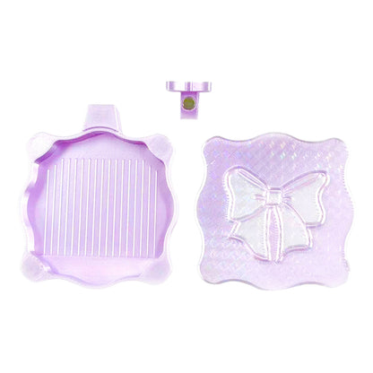 Bowknot DIY Diamond Art Painting Trays Kits with Lid for Adults Crafts (Purple)