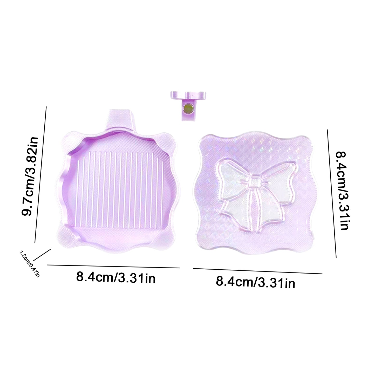 Bowknot DIY Diamond Art Painting Trays Kits with Lid for Adults Crafts (Purple)