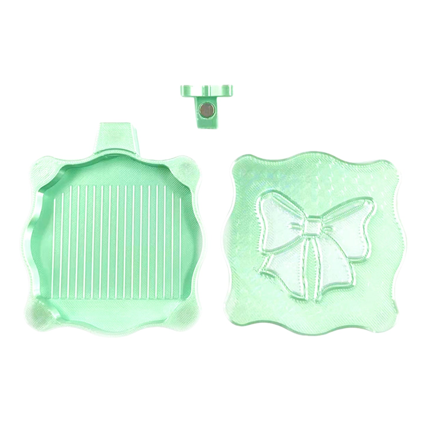 Bowknot DIY Diamond Art Painting Trays Kits with Lid for Adults Crafts (Green)