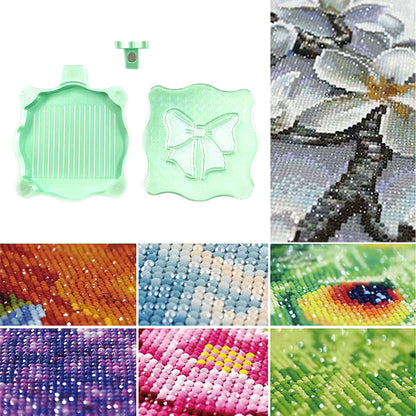 Bowknot DIY Diamond Art Painting Trays Kits with Lid for Adults Crafts (Green)