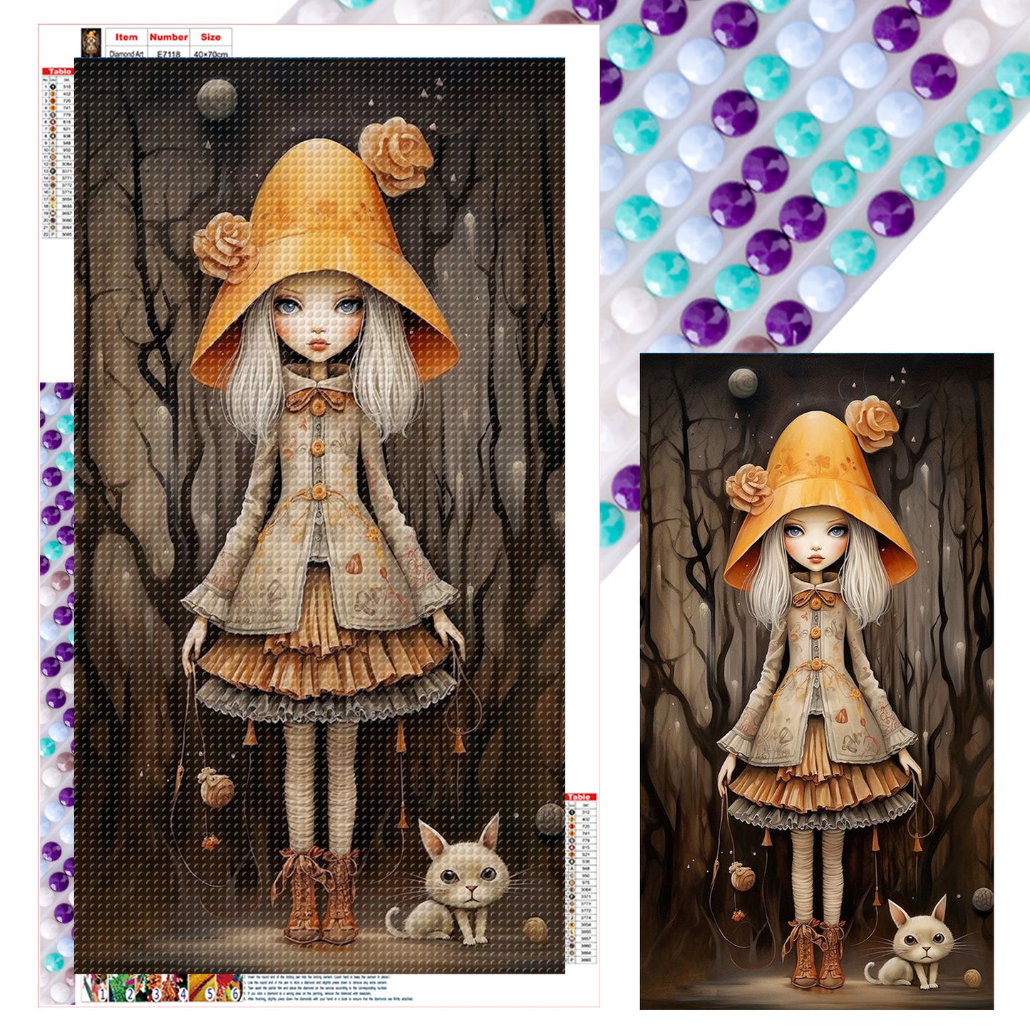 Little Girl - Full Round Drill Diamond Painting 40*70CM