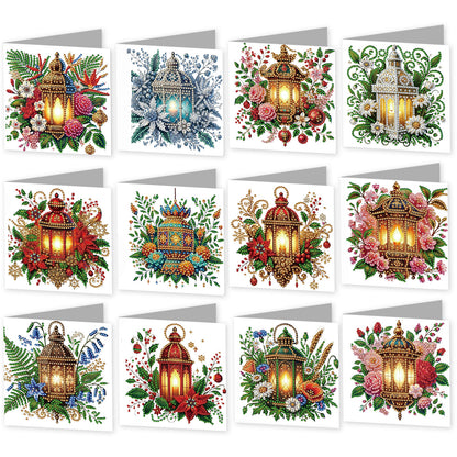 12Pcs Night Light DIY Diamond Painting Greeting Card Kit for Adults Gifts