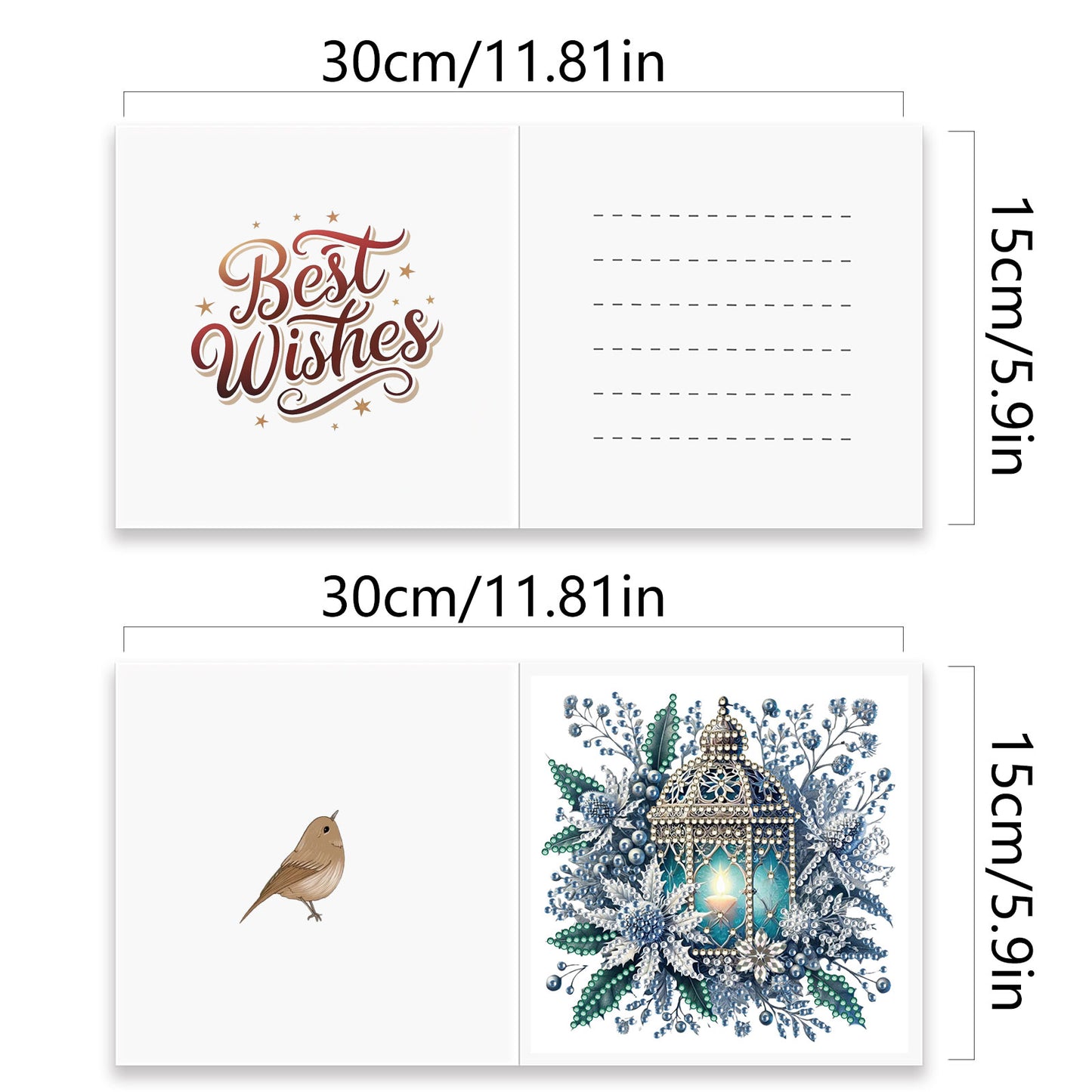 12Pcs Night Light DIY Diamond Painting Greeting Card Kit for Adults Gifts