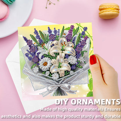 12Pcs Bouquet DIY Diamond Painting Greeting Card Kit for Adults Holiday Gifts