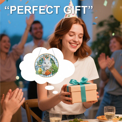 Easter Bunny 1 DIY 2D Flat Acrylic Double Sided Diamond Painting Kits Pendant