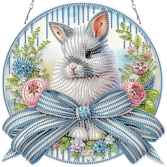 Easter Bunny 3 DIY 2D Flat Acrylic Double Sided Diamond Painting Kits Pendant