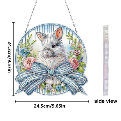 Easter Bunny 3 DIY 2D Flat Acrylic Double Sided Diamond Painting Kits Pendant