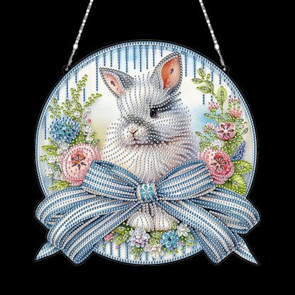 Easter Bunny 3 DIY 2D Flat Acrylic Double Sided Diamond Painting Kits Pendant