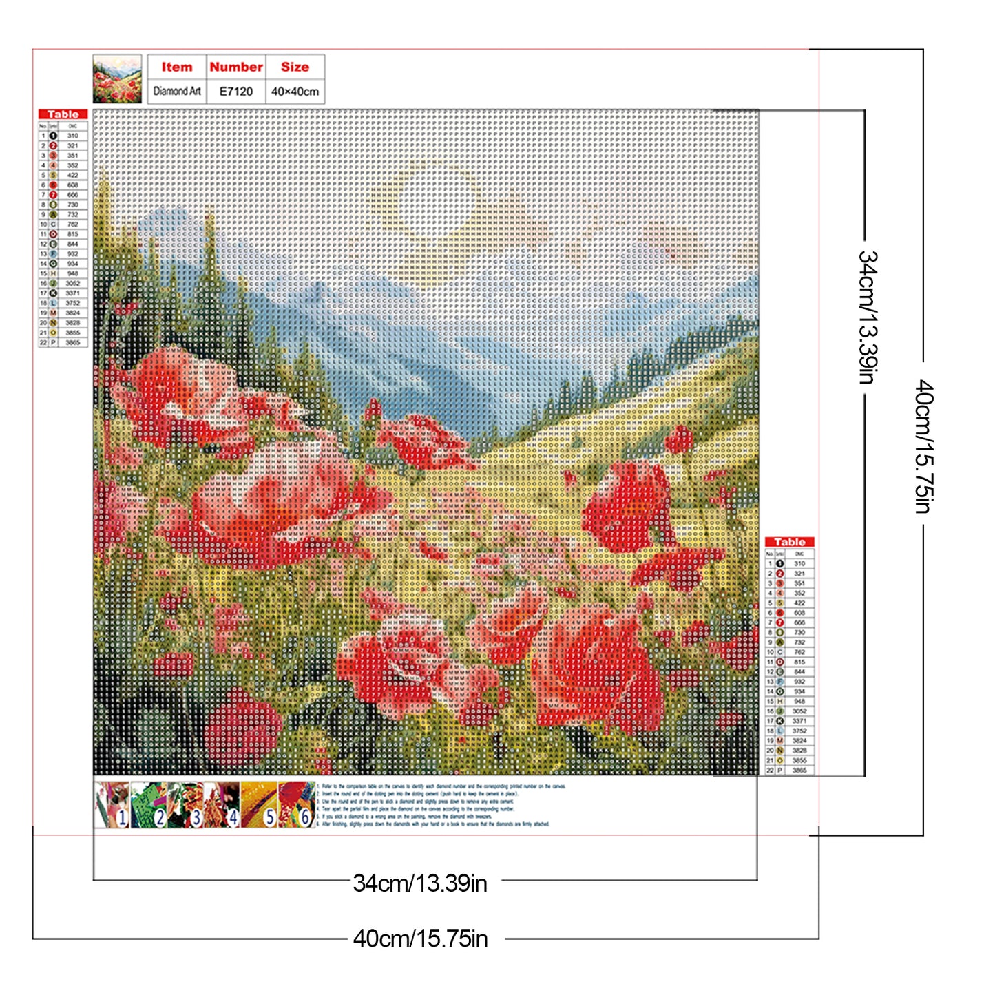 Flowers And Mountains - Full Round Drill Diamond Painting 40*40CM
