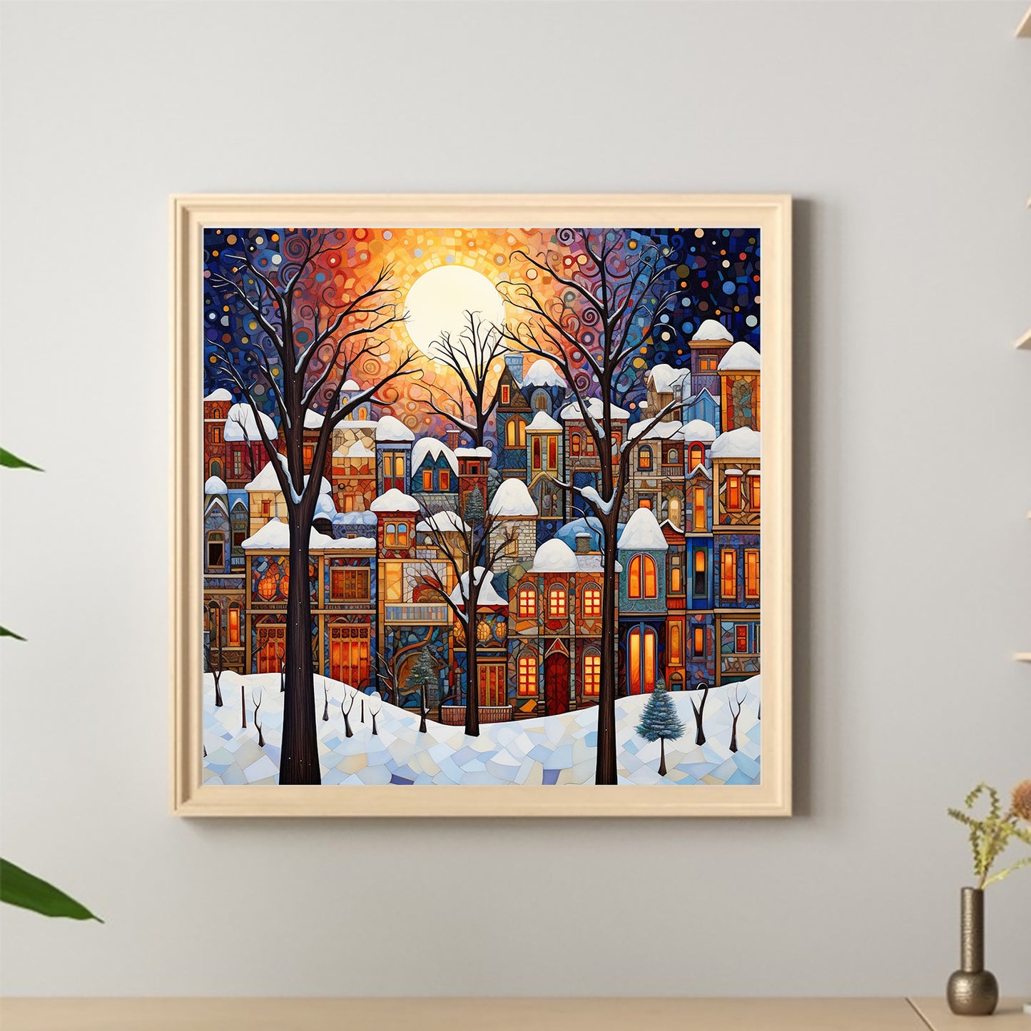 Snowy Cabin - Full Round Drill Diamond Painting 40*40CM