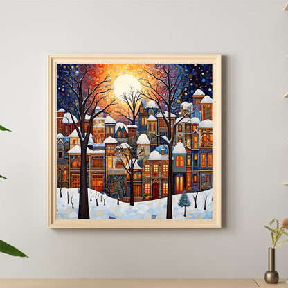 Snowy Cabin - Full Round Drill Diamond Painting 40*40CM