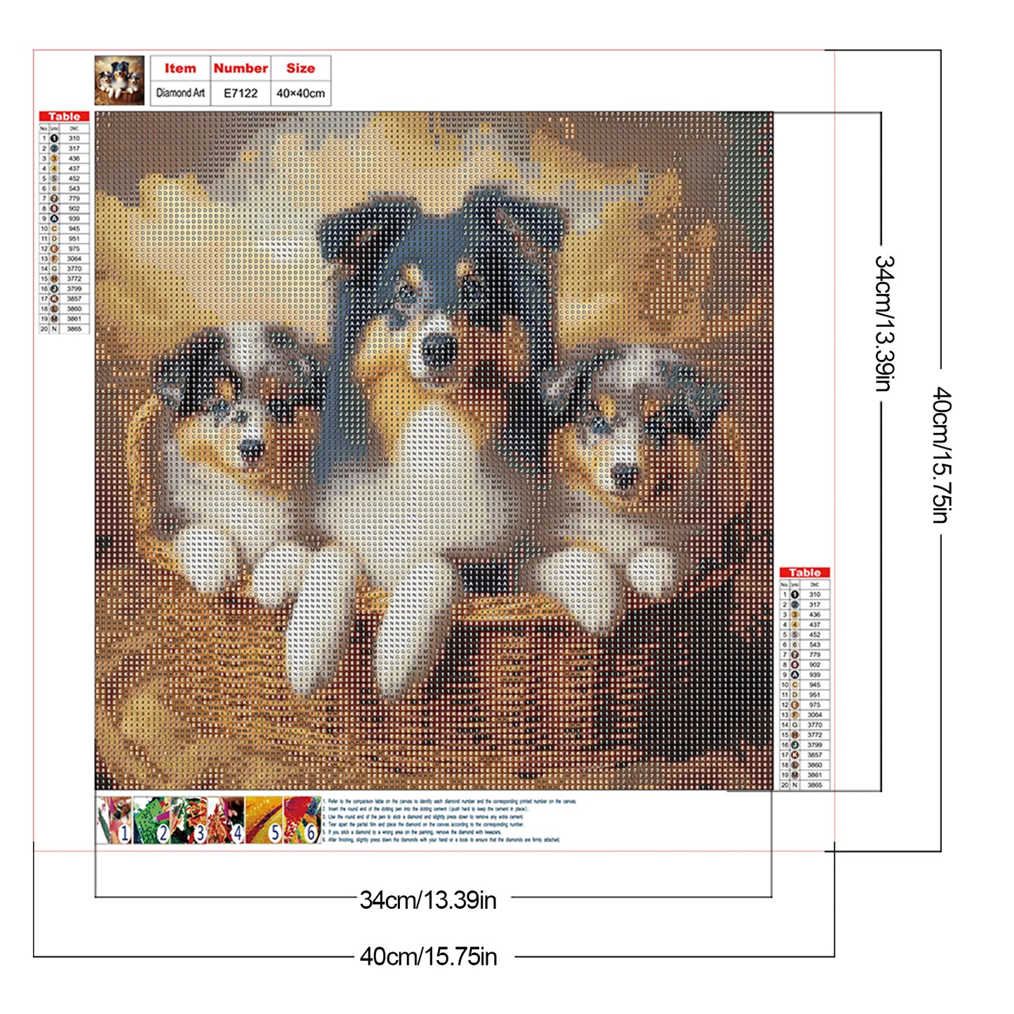 Dog - Full Round Drill Diamond Painting 40*40CM