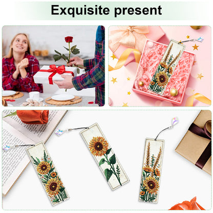 12Pcs Flowers DIY Diamond Painting Bookmark for Book Lovers Beginners   Adults