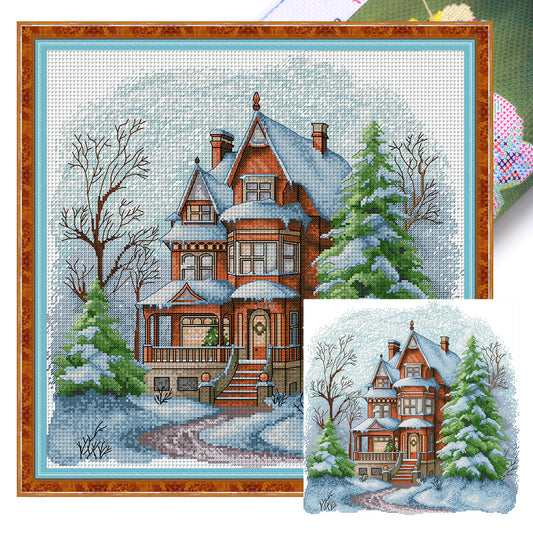Winter Villa - 14CT Stamped Cross Stitch 43*42CM (Joy Sunday)