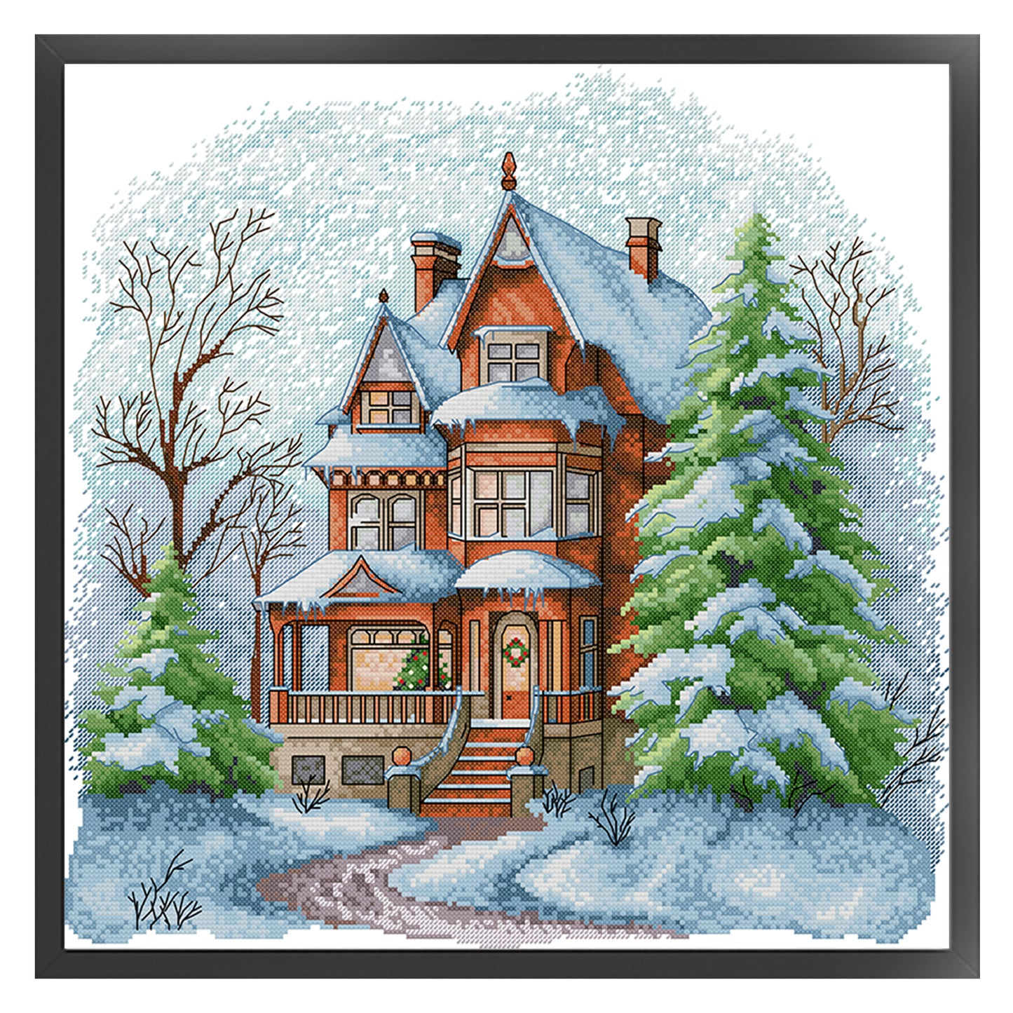 Winter Villa - 14CT Stamped Cross Stitch 43*42CM (Joy Sunday)