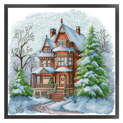 Winter Villa - 14CT Stamped Cross Stitch 43*42CM (Joy Sunday)