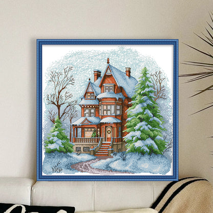Winter Villa - 14CT Stamped Cross Stitch 43*42CM (Joy Sunday)