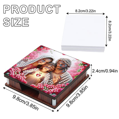 4pcs Wooden DIY Mother Jesus Diamond Painting Kit Note Box with 480 Papers Gifts