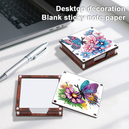 4pcs Wooden DIY Hummingbird Butterfly Diamond Painting Kit Note Box for Office