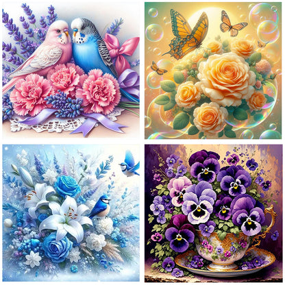 Flowers And Birds - Full Round Drill Diamond Painting 30*30CM