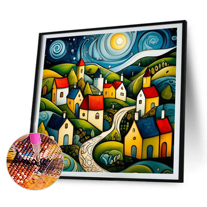 Houses - Full Round Drill Diamond Painting 30*30CM