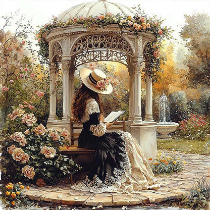 Vintage Girl - Full Round Drill Diamond Painting 30*30CM