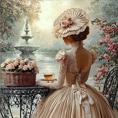 Vintage Girl - Full Round Drill Diamond Painting 30*30CM